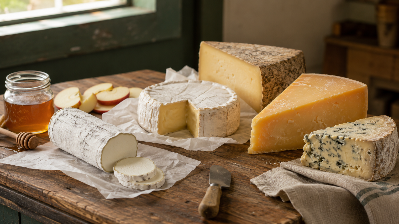 Assortment of farm cheeses